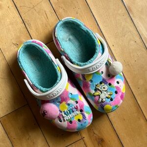 DISNEY CROCS Pink and Blue Plush Lined Slippers